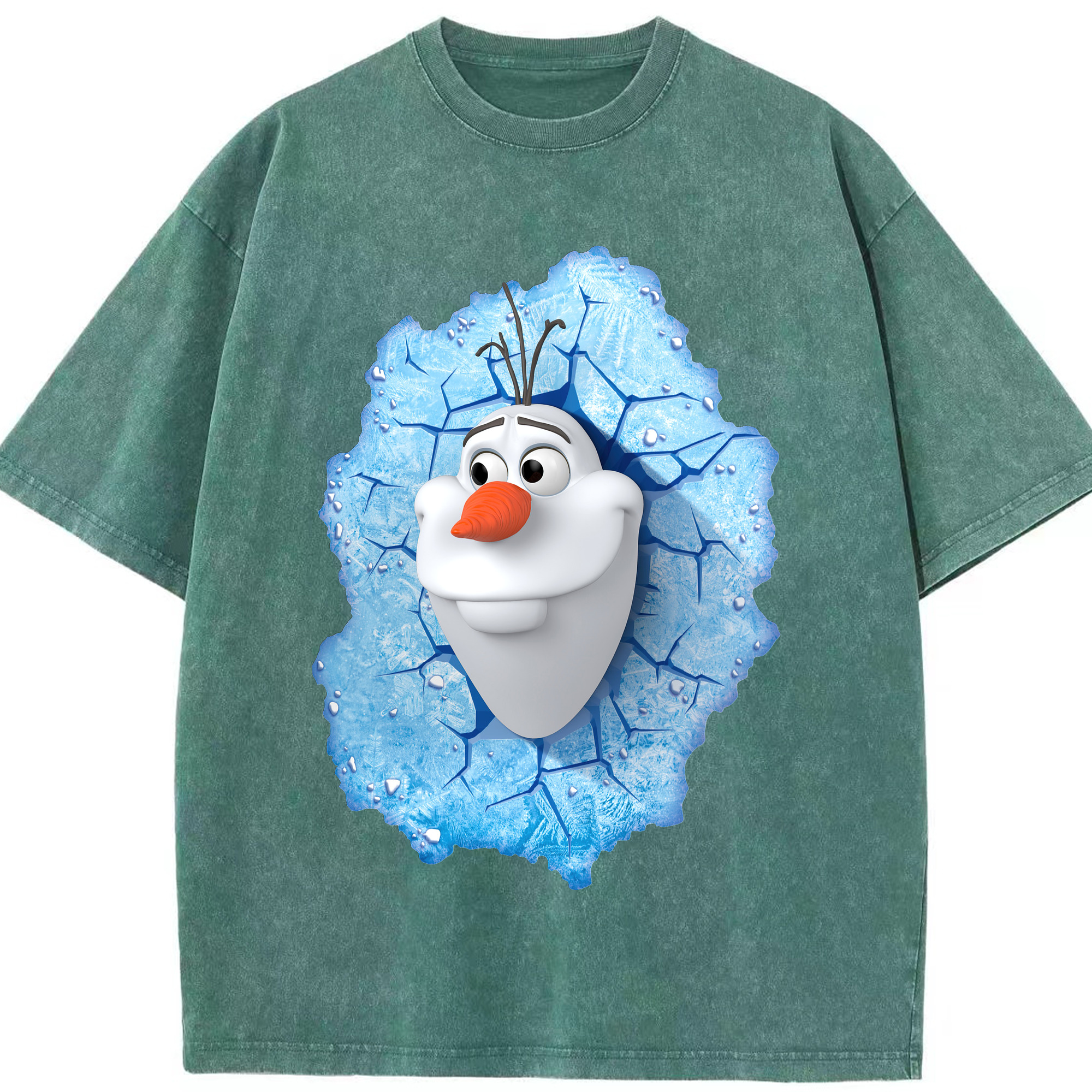 （画像用） アナと雪の女王 アンナ エルサ Frozen Anna Elsa 綿100% ヴィンテージ風 半袖Tシャツ（フロントプリント）